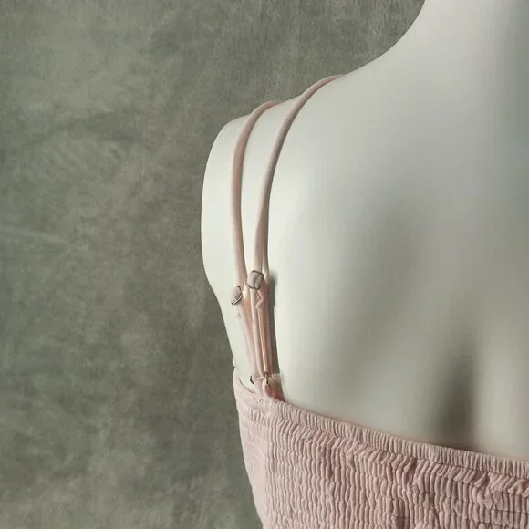 NWT FRANCESCA Mi Ami Bralette Lace Smocked M(8-10) Pink Stra Cross Back - Picture 9 of 12